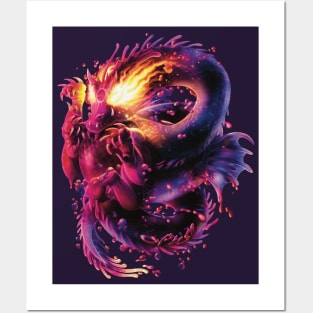 Purple Dragon Fire Posters and Art